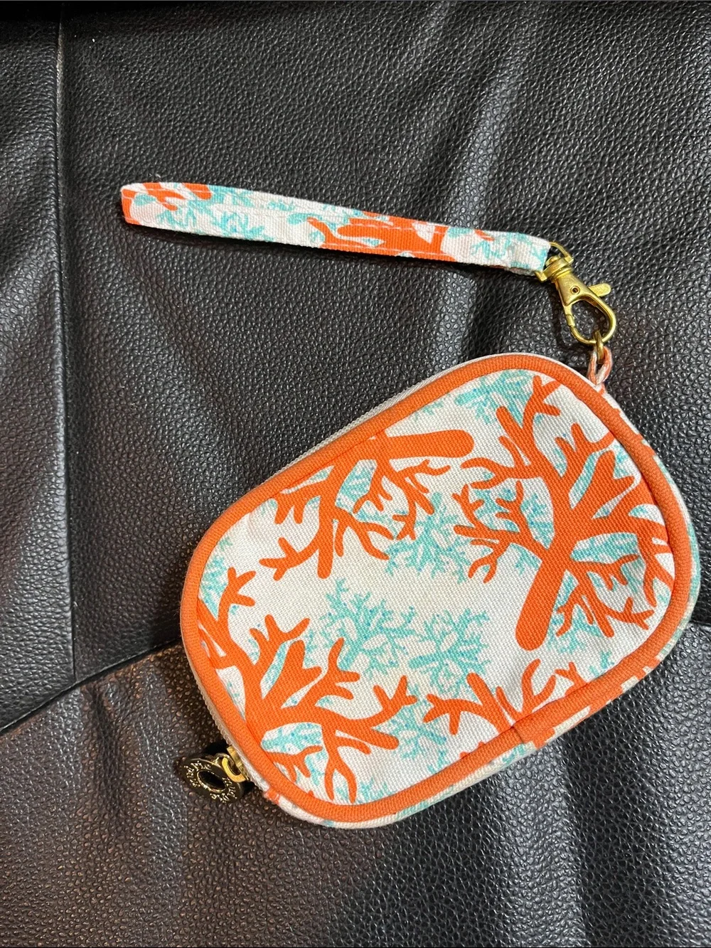 Mud Pie Coral Reef Wristlet Wallet Coin Purse Coastal Beach